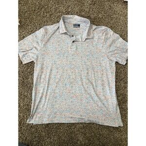 Ben Hogan Men's  Multi-Color Hibiscus Print Golf Polo Shirt Size XL